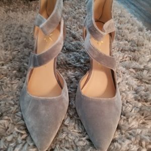 Nine West Gray Velvet Heels